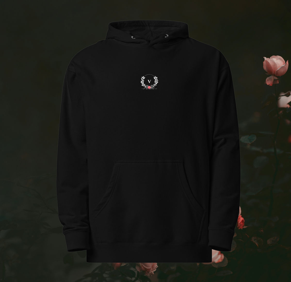 The Little Flower Hoodie (Black) - front